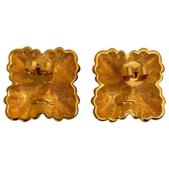 Fendi Vintage Gold Plated Maltese Cross Earrings - Picture 3 of 4
